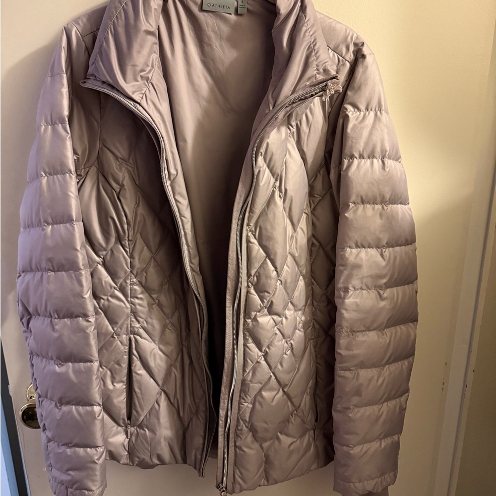 Athleta Gray Quilted Puffer Jacket Lightweight - image 1